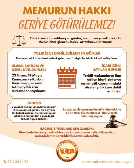 TÜM ÇALIŞANLARI ETKİLEYECEK YILLIK İZİN DÜZENLEMESİ