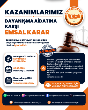Dayanışma Aidatına Karşı Emsal Karar!