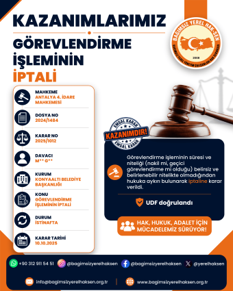 Görevlendirme İşlemine Yargıdan İptal