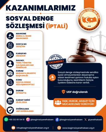 Sosyal Denge Sözleşmesinde Hukuka Aykırı Kesinti Şartına İptal Kararı