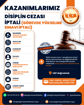 Disiplin Cezası İptali (Görevde Yükselme Sınavı İptali)